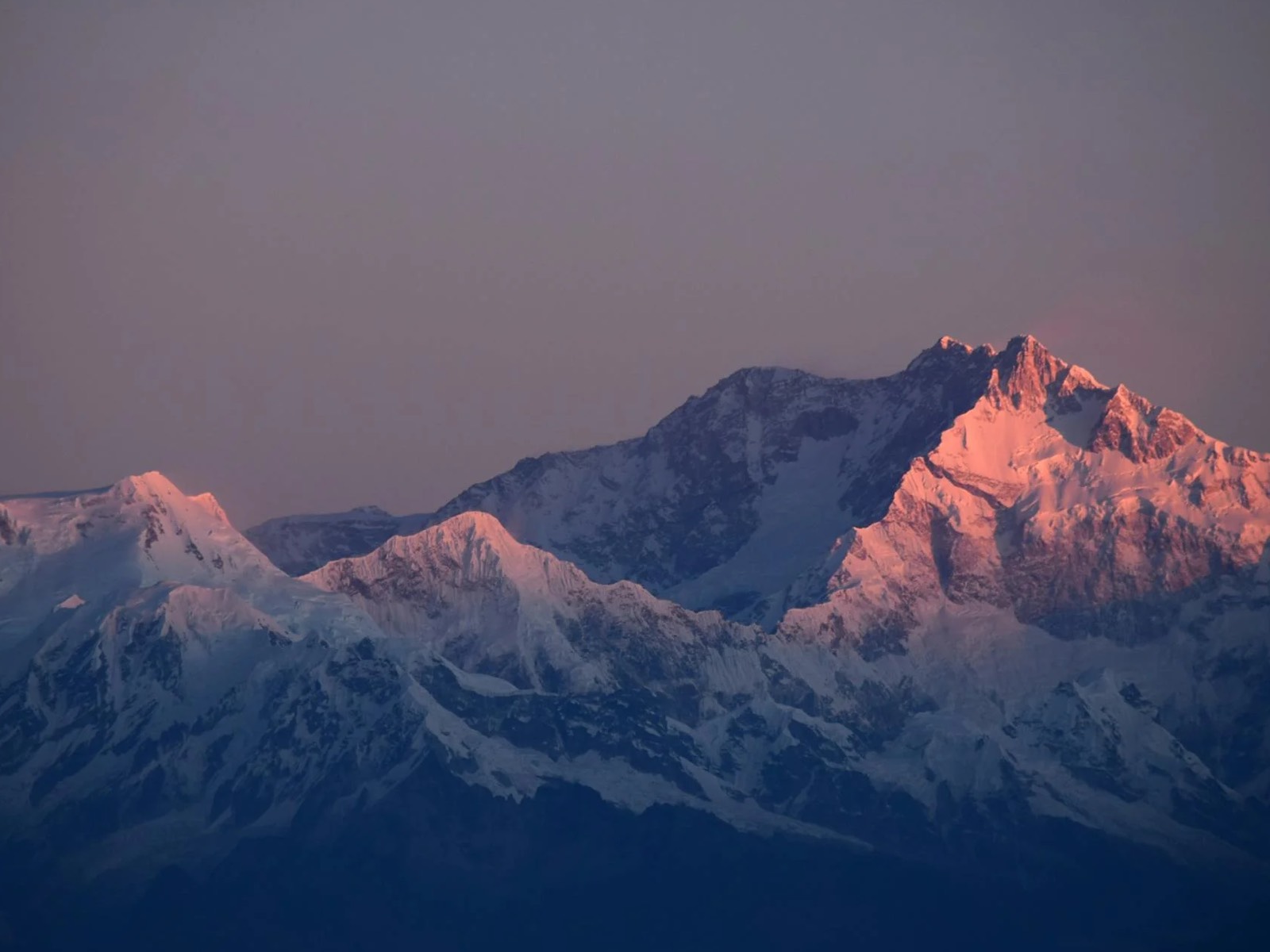 Climate change, panoramic view of a mountain range